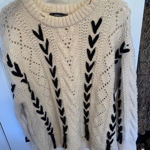 Never worn Zara cream knit sweater